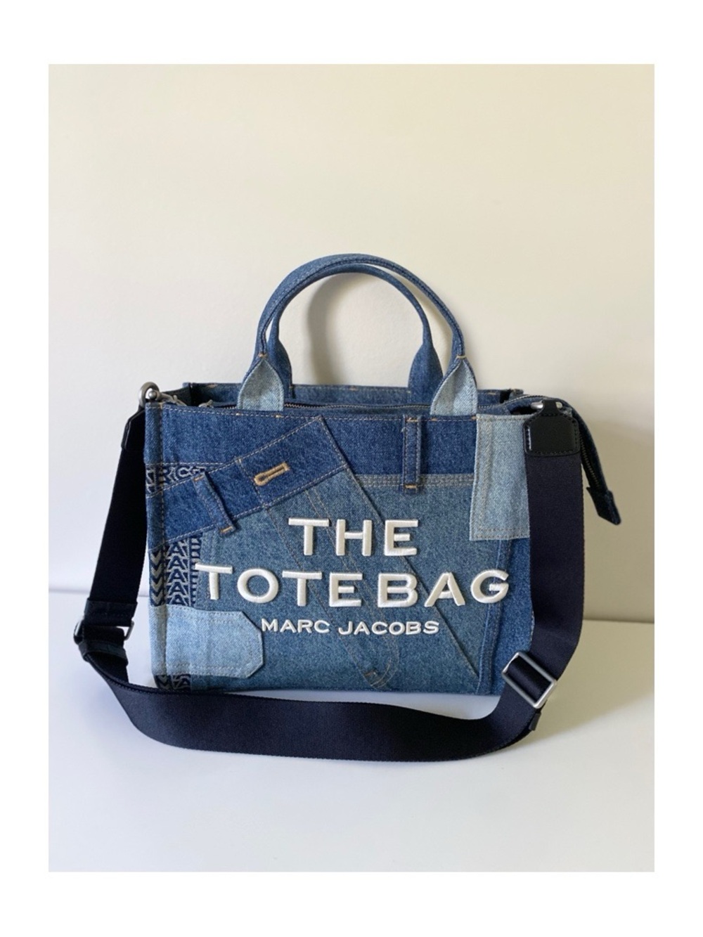 Marc Jacobs "The Tote Bag" Patchwork Denim Medium Tote – Indigo Multi